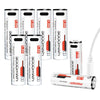 POOVER 1.5V USB AA Lithium ion Batteries 3000mWh